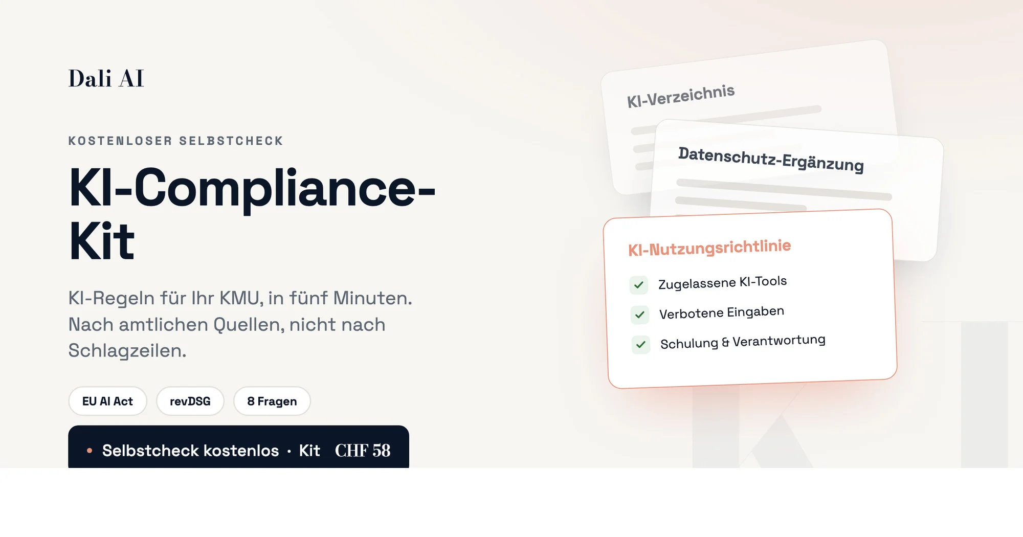 KI-Compliance-Kit: Selbstcheck mit KI-Verzeichnis, Datenschutz-Ergänzung und KI-Nutzungsrichtlinie